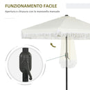 Ombrellone da Giardino 2.3x2.2m Inclinabile con Palo Centrale e Manovella Crema