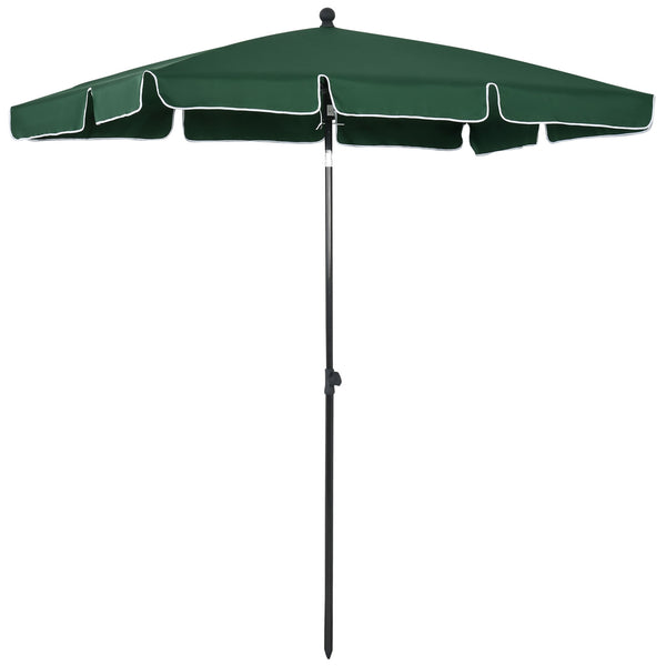 Ombrellone da Giardino Rettangolare 2x2.4 m Palo in Alluminio Verde e Nero sconto