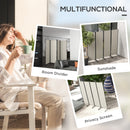 Paravento da Esterno e Interno a 4 Pannelli Pieghevole 221x50x172cm Crema