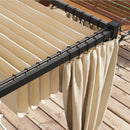 Pergola da Giardino con Tetto Retrattile e Tende 300x300x227 cm in Metallo e Poliestere Beige
