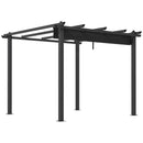 Pergola Gazebo 3x3 m con 8 Fori di Drenaggio in Alluminio Metallo e Poliestere Grigio Scuro