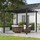 Pergola Gazebo 3x3 m con 8 Fori di Drenaggio in Alluminio Metallo e Poliestere Grigio Scuro