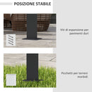 Pergola Gazebo 3x3 m con 8 Fori di Drenaggio in Alluminio Metallo e Poliestere Grigio Scuro