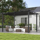 Pergola Gazebo 4x3 m con 8 Fori di Drenaggio in Alluminio Metallo e Poliestere Grigio Scuro
