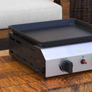 Piastra Barbecue a Gas con 2 Bruciatori Piano Antiaderente e Potenza 4.8kw Argento