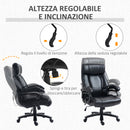 Sedia Poltrona Massaggiante da Ufficio Riscaldata con 2 Punti Massaggio e 8 Programmi Nera