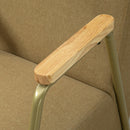 Poltrona Moderna per Soggiorno e Camera da Letto 62x81x92 cm in Tessuto Effetto Lino Marrone e Oro