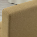 Poltrona Moderna per Soggiorno e Camera da Letto 62x81x92 cm in Tessuto Effetto Lino Marrone e Oro