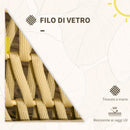 Set Salotto da Giardino Divano 2 Poltrone con Cuscini e Tavolino in Vetro in Acciaio e Poliestere Cachi