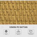 Salotto da Giardino Divano 2 Posti con Chaise Longue e Tavolino in Rattan PE Crema