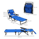 Lettino Prendisole da Giardino Pieghevole 72x194x31 cm in Acciaio e Tessuto a Rete Blu Scuro