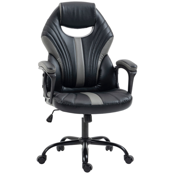 online Sedia da Gaming Ergonomica 63x68x105-113cm in Similpelle Nero e Grigio