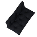 Set 2 Cuscini da Giardino per Divani e Pallet in Poliestere con Imbottitura Spessa Nero