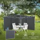 Set 2 Pareti Laterali per Gazebo 3x3m e 3x6m 295x195 cm in Tessuto Oxford Grigio Scuro