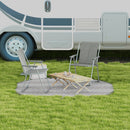 Set 2 Sedie da Giardino Pieghevoli con Braccioli e Seduta 53x54x76 cm in Tessuto Grigio