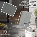 Set 2 Sedie da Giardino Pieghevoli con Braccioli e Seduta 53x54x76 cm in Tessuto Grigio