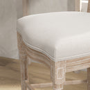 Set 2 Sgabelli da Bar con Schienale Cuscini e Poggiapiedi 48x56x118 cm in Legno e Poliestere Crema