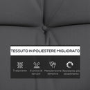 Set 4 Cuscini da Giardino per Schienale e Seduta con Imbottitura in Poliestere Grigio Carbone