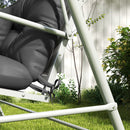 Set 4 Cuscini da Giardino per Schienale e Seduta con Imbottitura in Poliestere Grigio Carbone