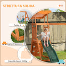 Set con Scivolo 2 Altalene da Giardino e Parete da Arrampicata per Bambini 261x269x228 cm in Legno