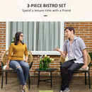 Set Tavolino e 2 Poltrone da Giardino con Braccioli e Cuscini in Acciaio e Rattan PE Crema