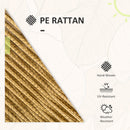 Set Tavolino e 2 Poltrone da Giardino con Braccioli e Cuscini in Acciaio e Rattan PE Crema