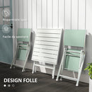 Set Tavolino e 2 Sedie Pieghevoli da Giardino in Alluminio Verde