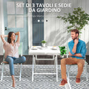 Set Tavolino e 2 Sedie Pieghevoli da Giardino in Alluminio Verde