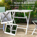 Set Tavolino e 2 Sedie Pieghevoli da Giardino in Alluminio Verde