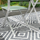 Set Tavolino e 2 Sedie Pieghevoli da Giardino in Alluminio Verde