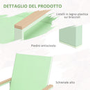 Set Tavolo e 6 Sedie con Braccioli da Giardino in Tessuto a Rete e Acciaio Verde