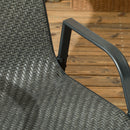 Set Tavolo e 4 Sedie Impilabili da Giardino in Acciaio e Rattan PE Grigio