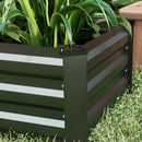 Set di 2 Letti per Orto Rialzato con Fondo Aperto 100x60x30cm in Acciaio Galvanizzato Grigio