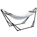 Amaca con Supporto max 120kg 263x89x100 cm in Metallo Borsa Incluse Nero e Bianco