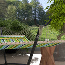 Supporto per Amaca da 330 cm max con 6 Fori e Rotelle 290x120x115 cm in Metallo Nero