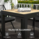 Tavolo da Giardino Allungabile per 4-6 Persone 81/162x80x75 cm in Alluminio con Piano a Doghe Giallo