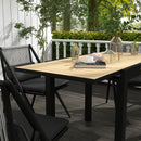 Tavolo da Giardino Allungabile per 4-6 Persone 81/162x80x75 cm in Alluminio con Piano a Doghe Giallo