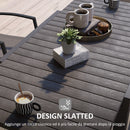 Tavolo da Giardino Allungabile per 4-6 Persone 81/162x80x75 cm in Alluminio con Piano a Doghe Grigio