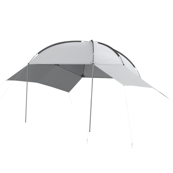 Tendalina ad Arco Portatile con Pareti Laterali 300x262x230-260 cm in Poliestere e Acciaio Grigio online