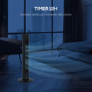 Ventilatore a Torre 45W a 4 Modalità e 3 Velocità con Timer da 12h Ø31.5x93 cm in ABS Nero