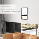 Specchio da Parete Rettangolare  40x60 cm in Vetro e MDF Nero      