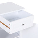 Mobiletto da Bagno con Anta e Cassetto Bianco 43x34x77 cm 