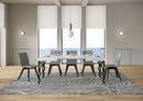Tavolo Allungabile 120-204x80x77 cm Karamay Bianco Frassino e Antracite