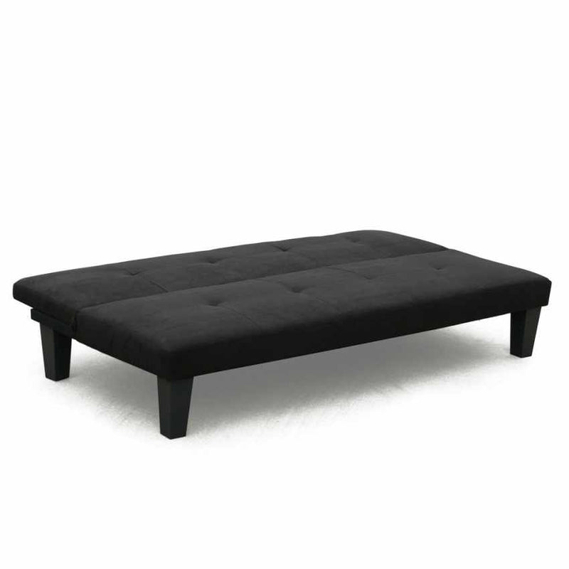 Divano Letto 175x80x70 cm in Microfibra Nero