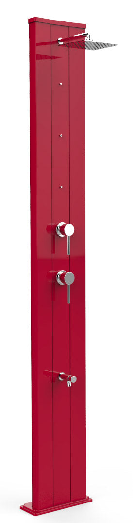 sconto Douche de Jardin Solaire 40L Mitigeur Nébuliseur et Lave Pieds Arkema Dada S Cerise