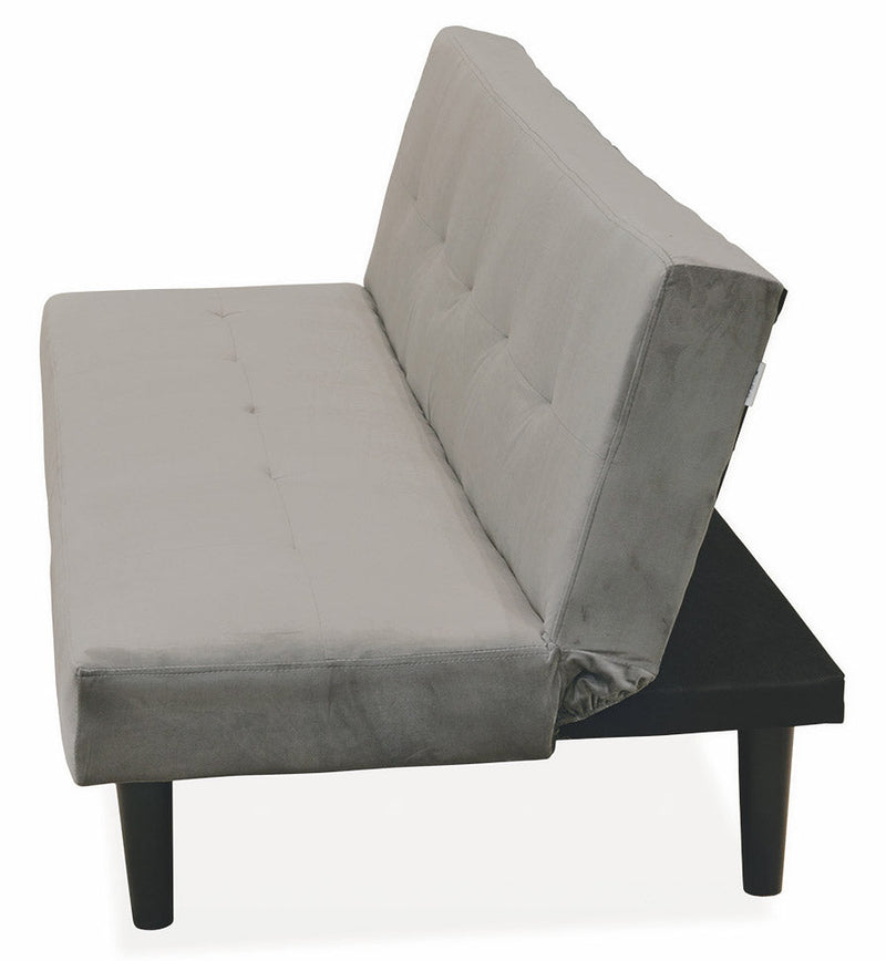 Divano Letto 2 Posti 166x77x65,5 cm in Velluto Soriani Tortora