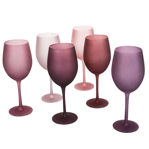 Ensemble de 6 verres givrés Happy Hour Provence en verre lavande VdE Tivoli 1996 acquista