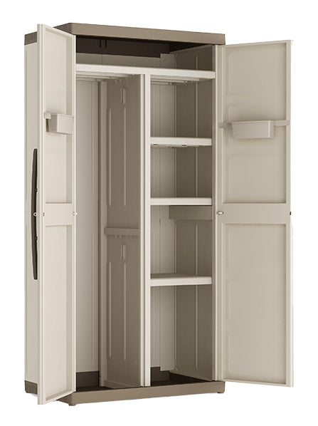 Armadio Portascope da Esterno 4 Ripiani 89x54x182H cm in Plastica Keter Excellence XL Beige/Tortora