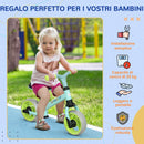 Bicicletta Pedagogica per Bambini Senza Pedali 66,5x34x47 cm in Acciaio PP PU e TPR Turchese