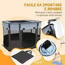 Box per Animali con 7 Finestre 3 Porte e 2 Borse Portaoggetti 84x64x53 cm in Poliestere e Acciaio 